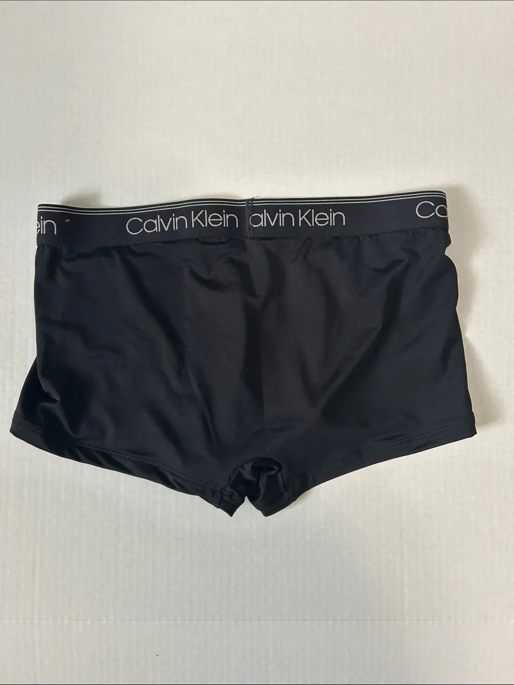 Calvin Klein Black Trunk Briefs with White Logo Waistband